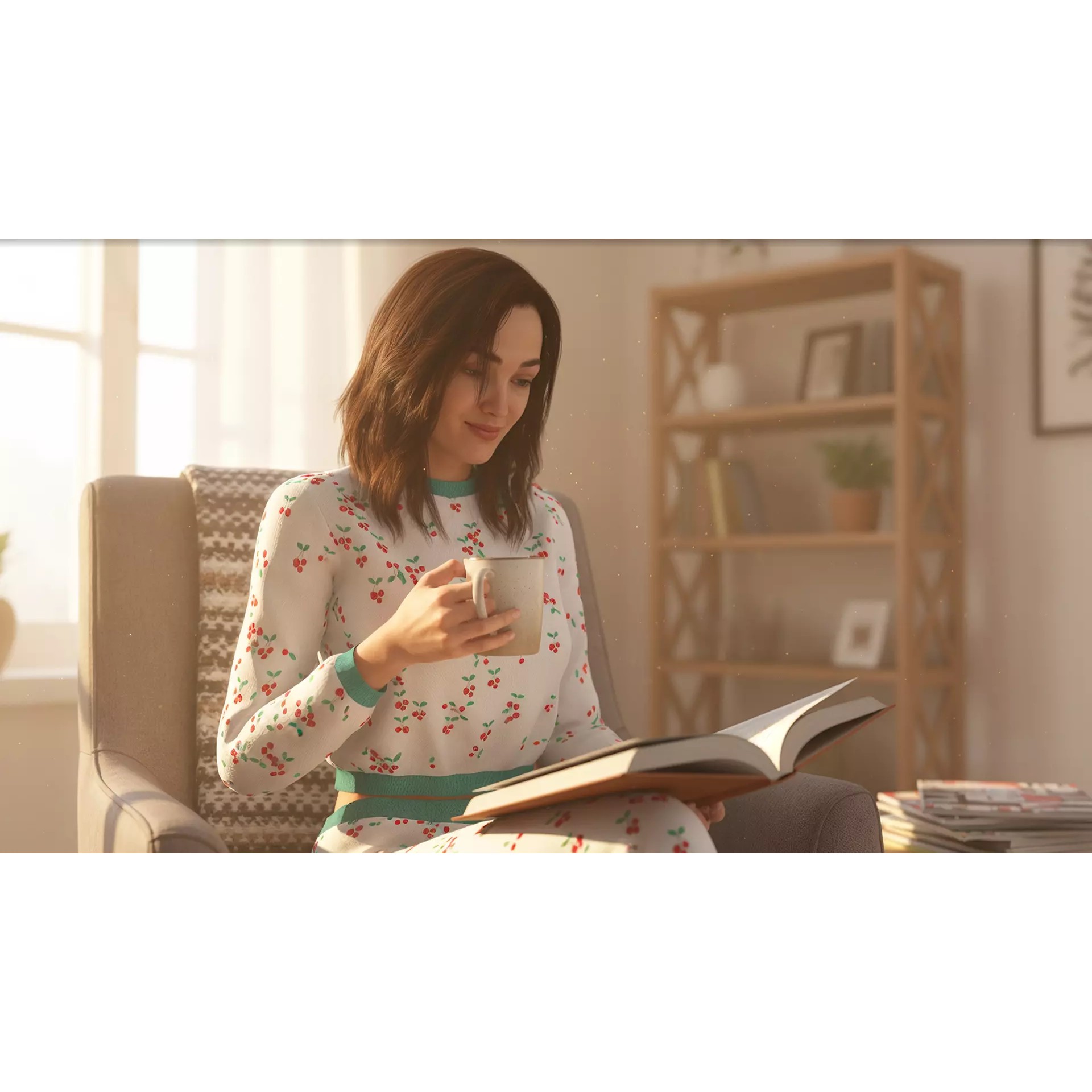 Casual Pajama Girl - Low-Poly Game-Ready 3D Model - View 5