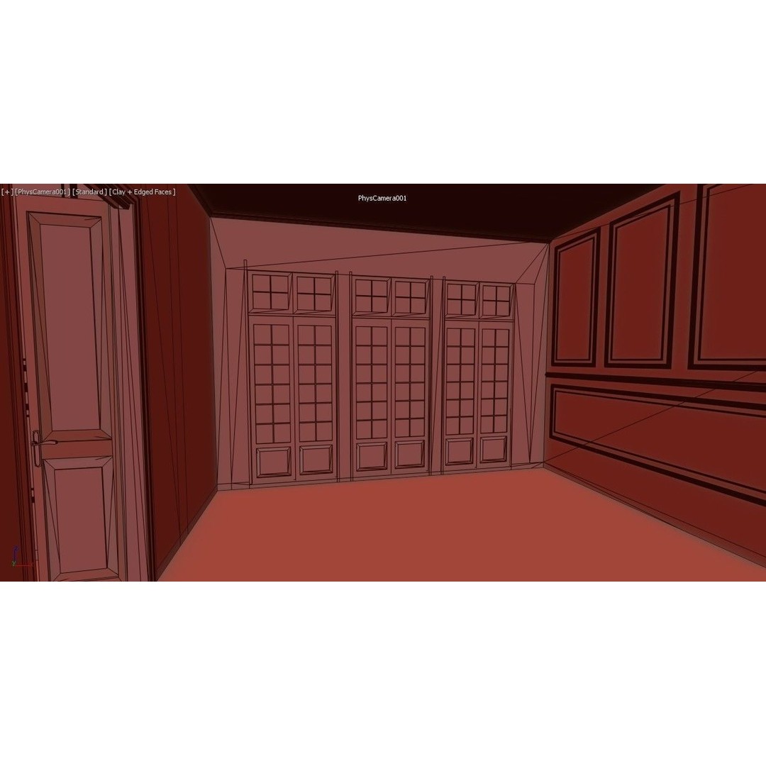 Royal Empty House Rooms 3D Model – Low Poly Game Asset, FBX, PBR