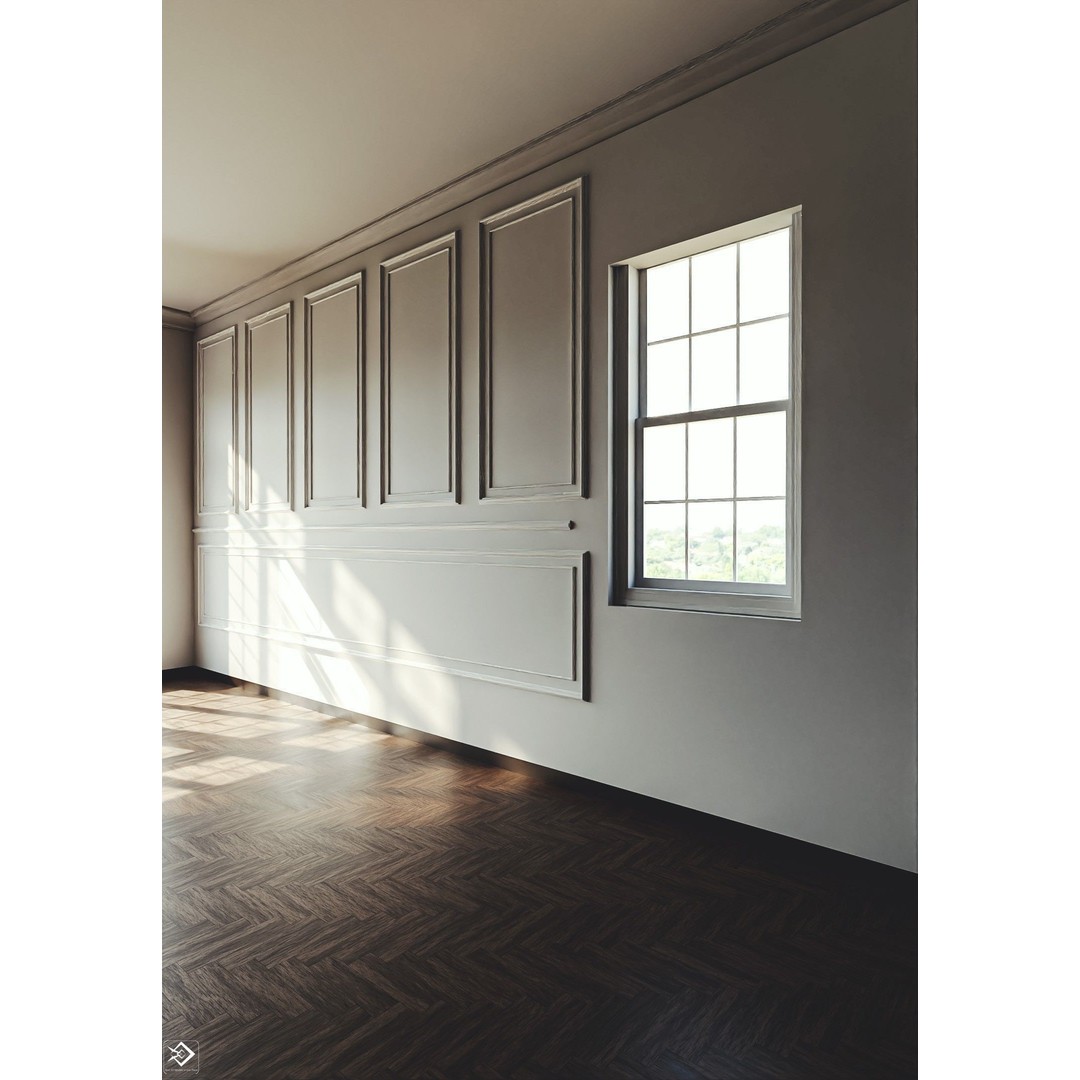 Royal Empty House Rooms 3D Model – Low Poly Game Asset, FBX, PBR - View 13