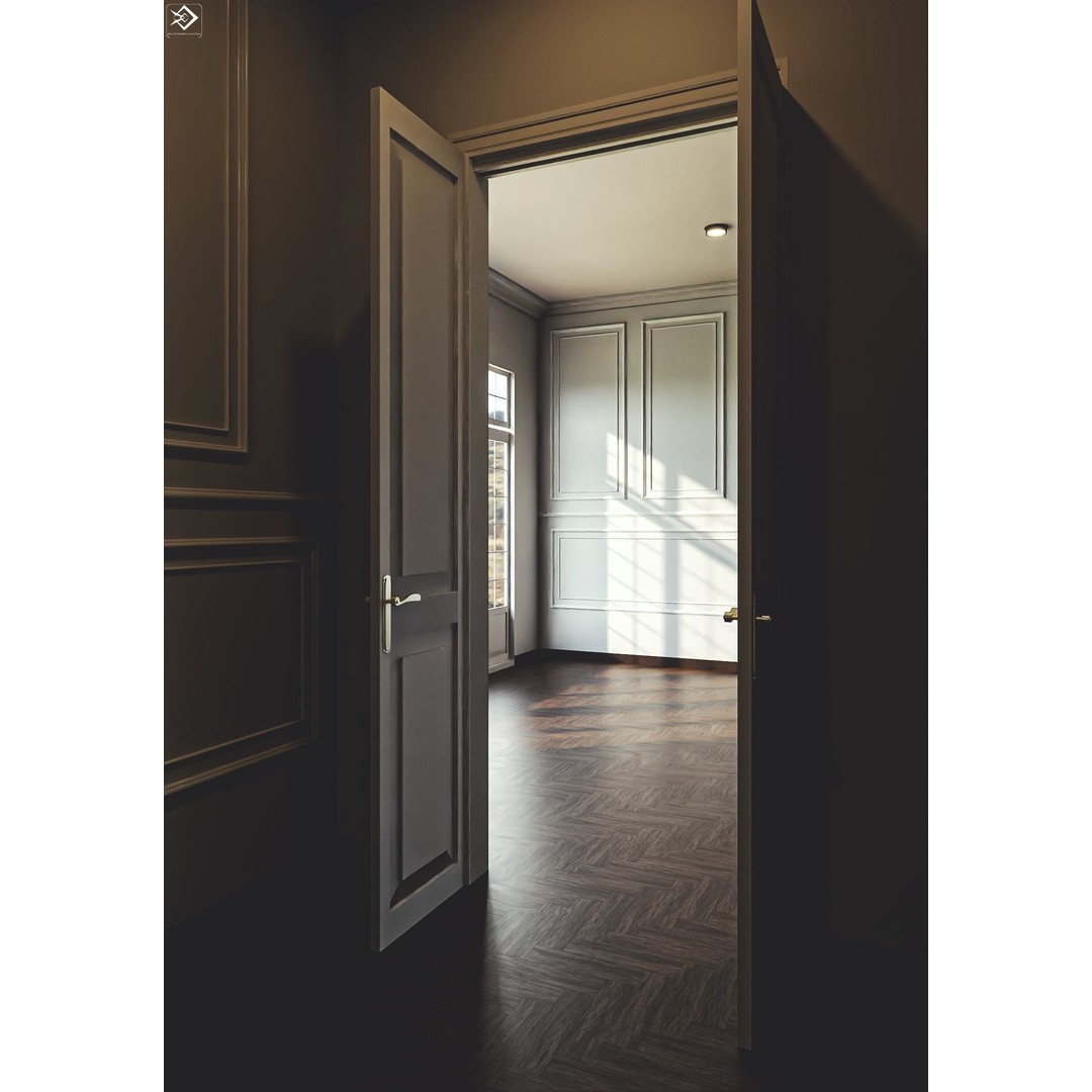 Royal Empty House Rooms 3D Model – Low Poly Game Asset, FBX, PBR - View 16