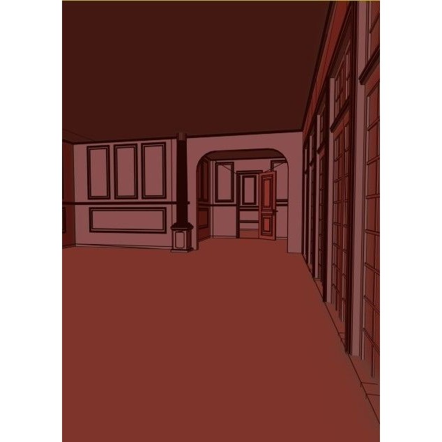 Royal Empty House Rooms 3D Model – Low Poly Game Asset, FBX, PBR - View 19