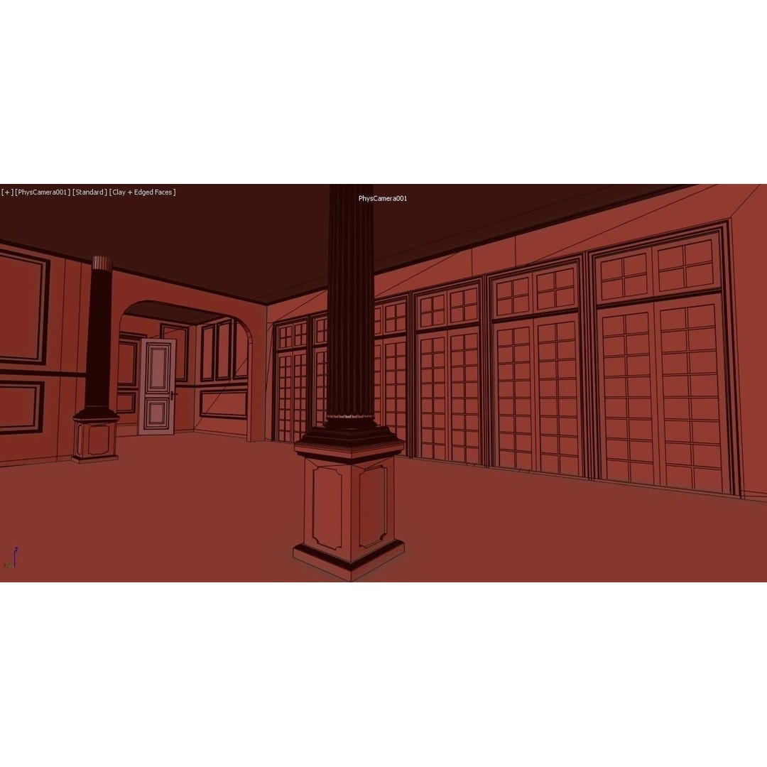 Royal Empty House Rooms 3D Model – Low Poly Game Asset, FBX, PBR - View 20