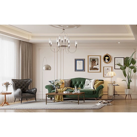 Living Room 3D Model – Fully Textured Interior Scene, Corona Renderer - View 6