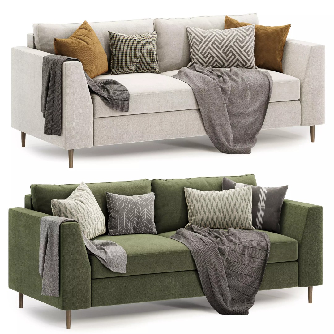 Avondale Sofa 3D Model – Modern Fabric Design, FBX & OBJ Formats - View 2