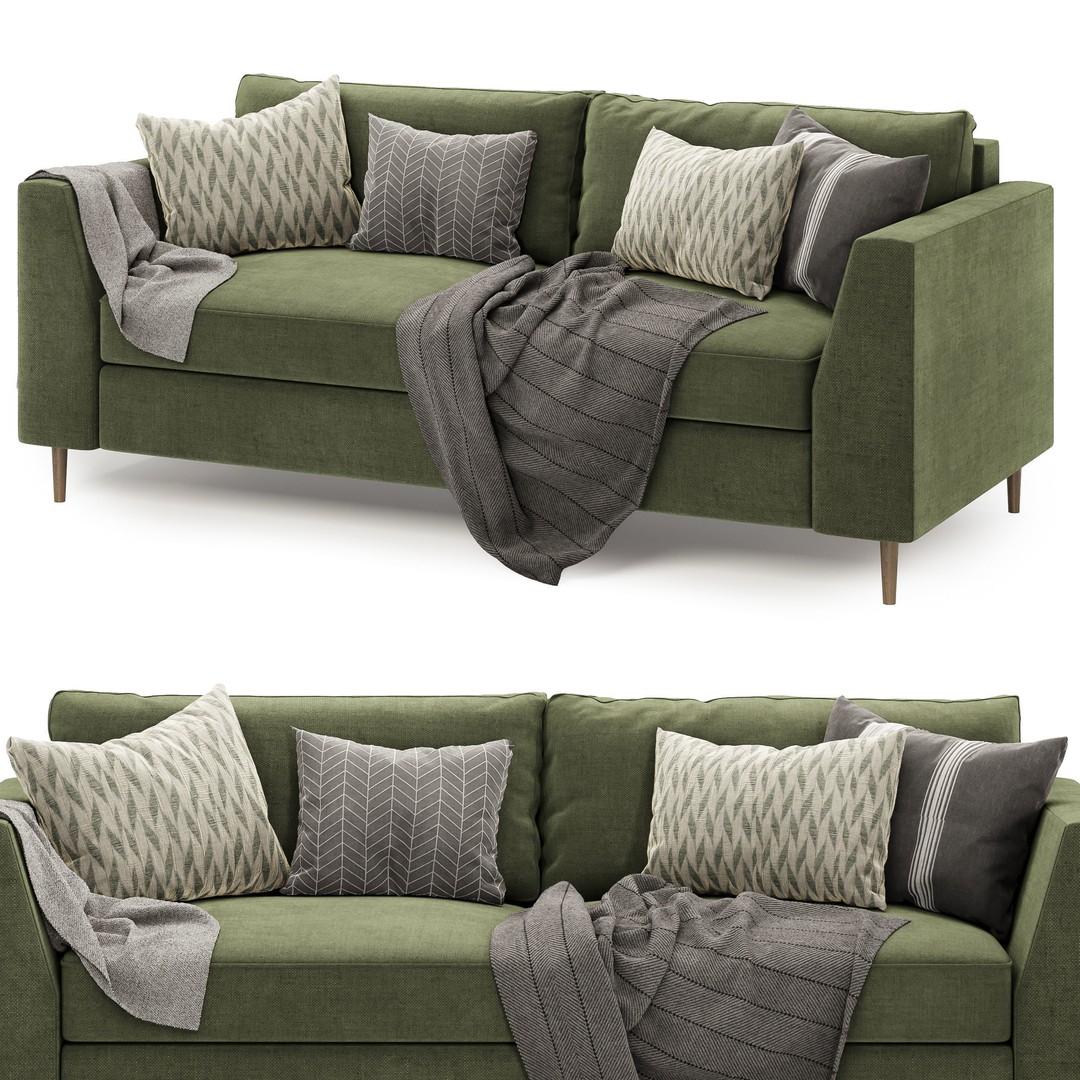 Avondale Sofa 3D Model – Modern Fabric Design, FBX & OBJ Formats - View 3