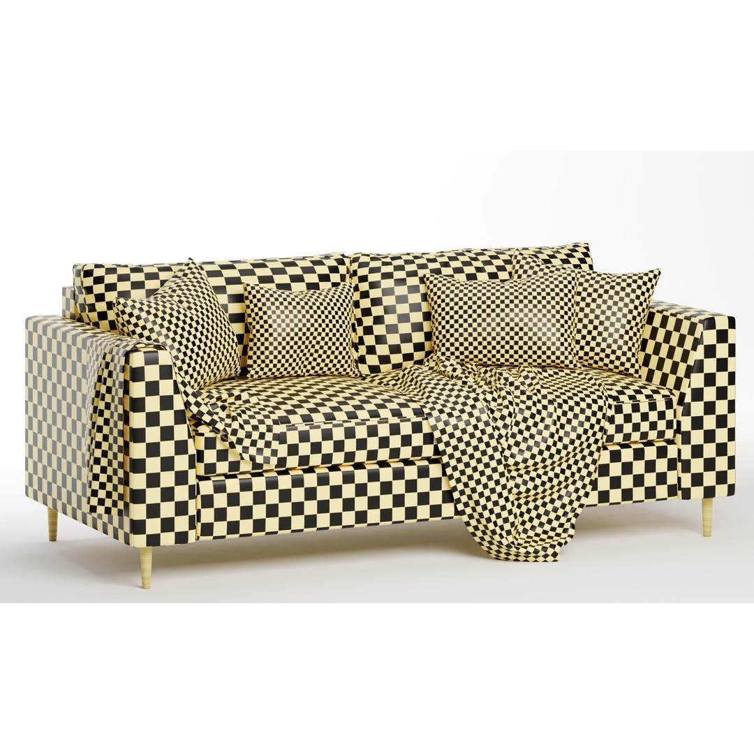 Avondale Sofa 3D Model – Modern Fabric Design, FBX & OBJ Formats - View 8