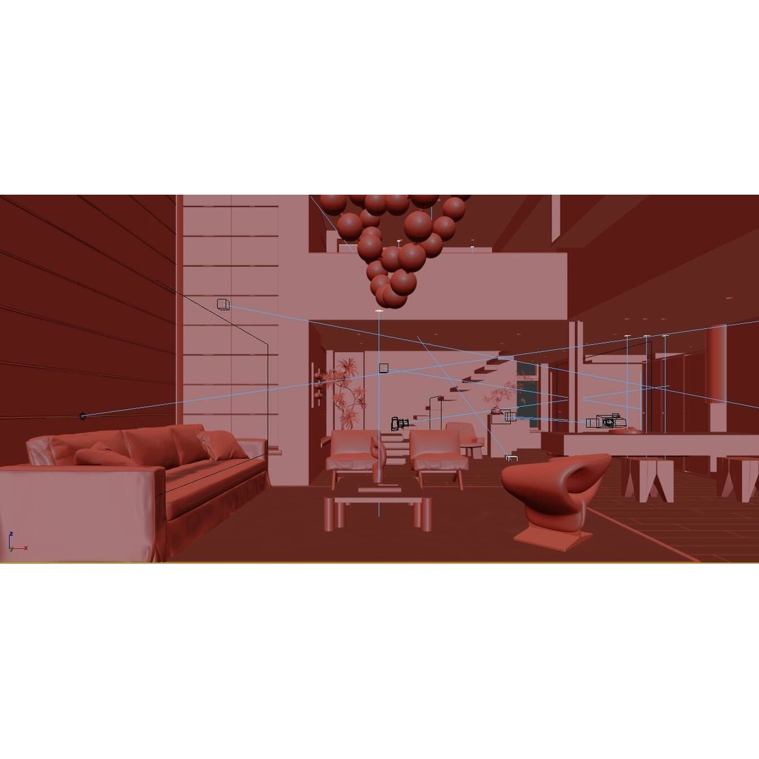 Modern Villa 3D Model – Contemporary Interior Design, FBX, OBJ - View 9