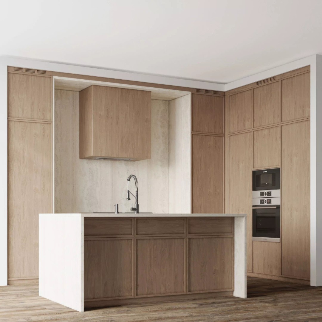 Modern L-Shaped Kitchen 3D Model – Game-Ready Interior Asset, FBX, OBJ - View 2