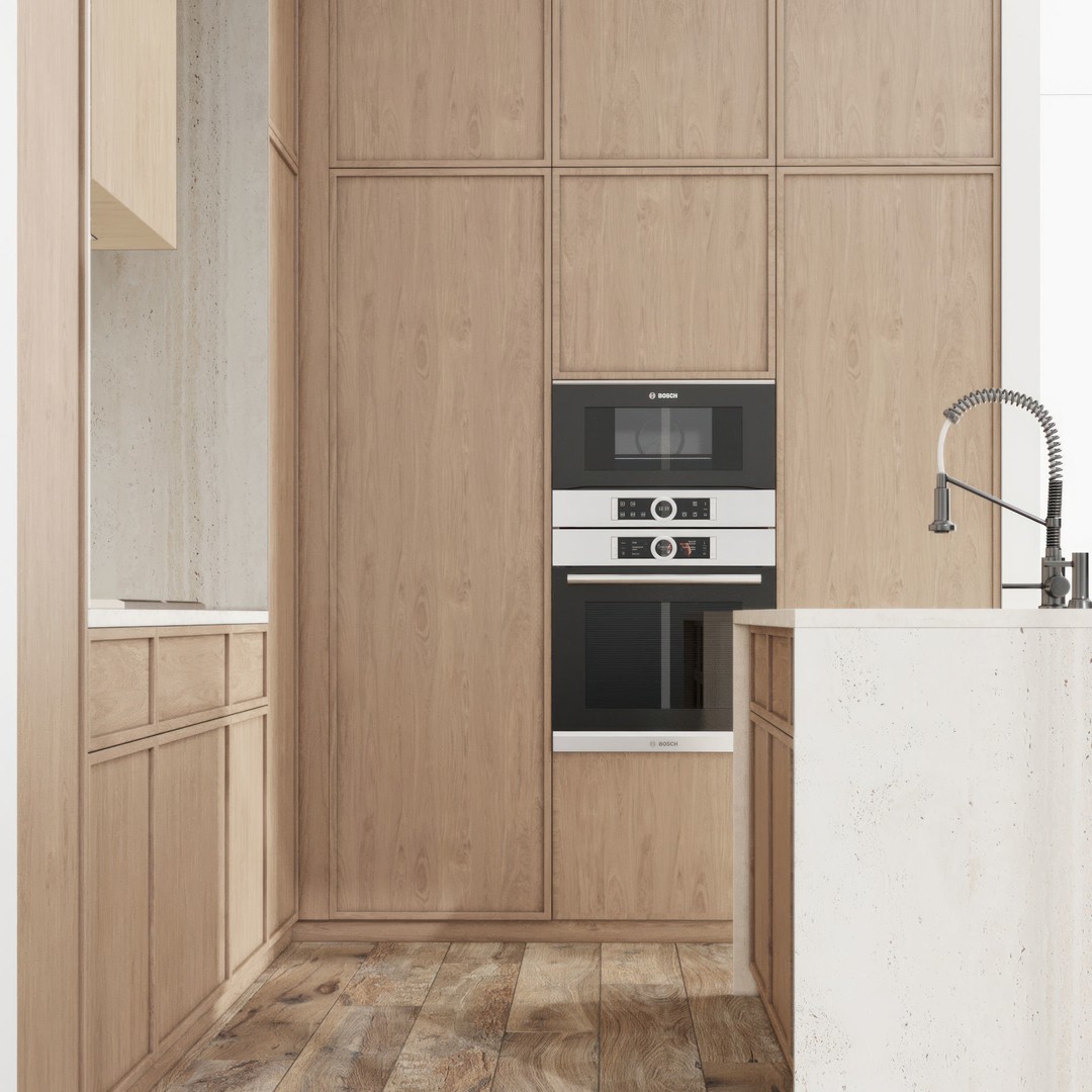 Modern L-Shaped Kitchen 3D Model – Game-Ready Interior Asset, FBX, OBJ - View 4