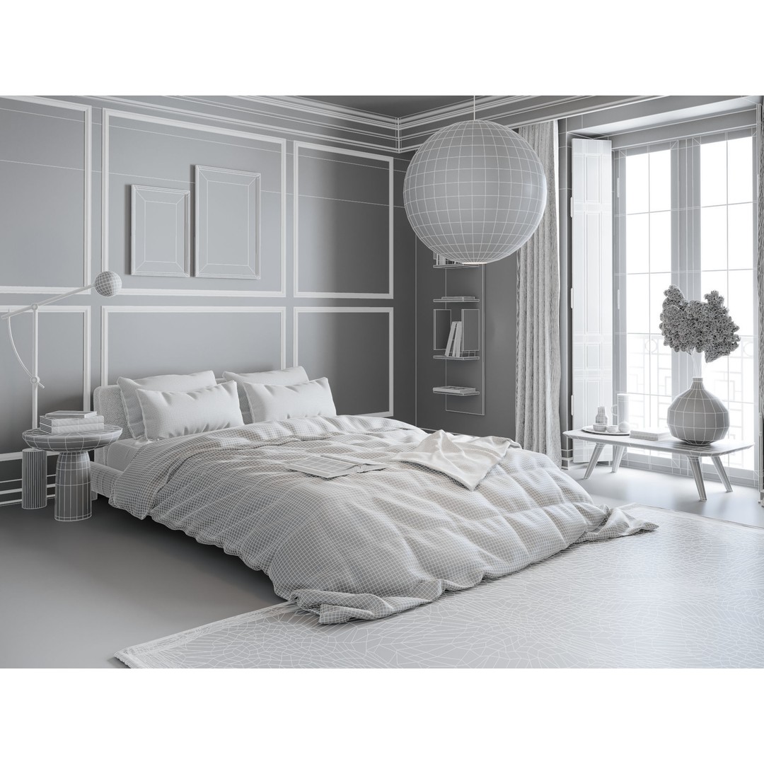 Eclectic Apartment Interior 3D Model – Warm Modern Design, C4D & Corona - View 10