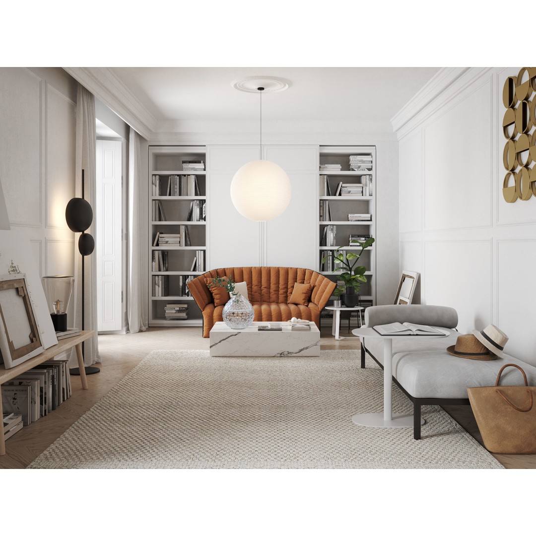 Eclectic Apartment Interior 3D Model – Warm Modern Design, C4D & Corona - View 3
