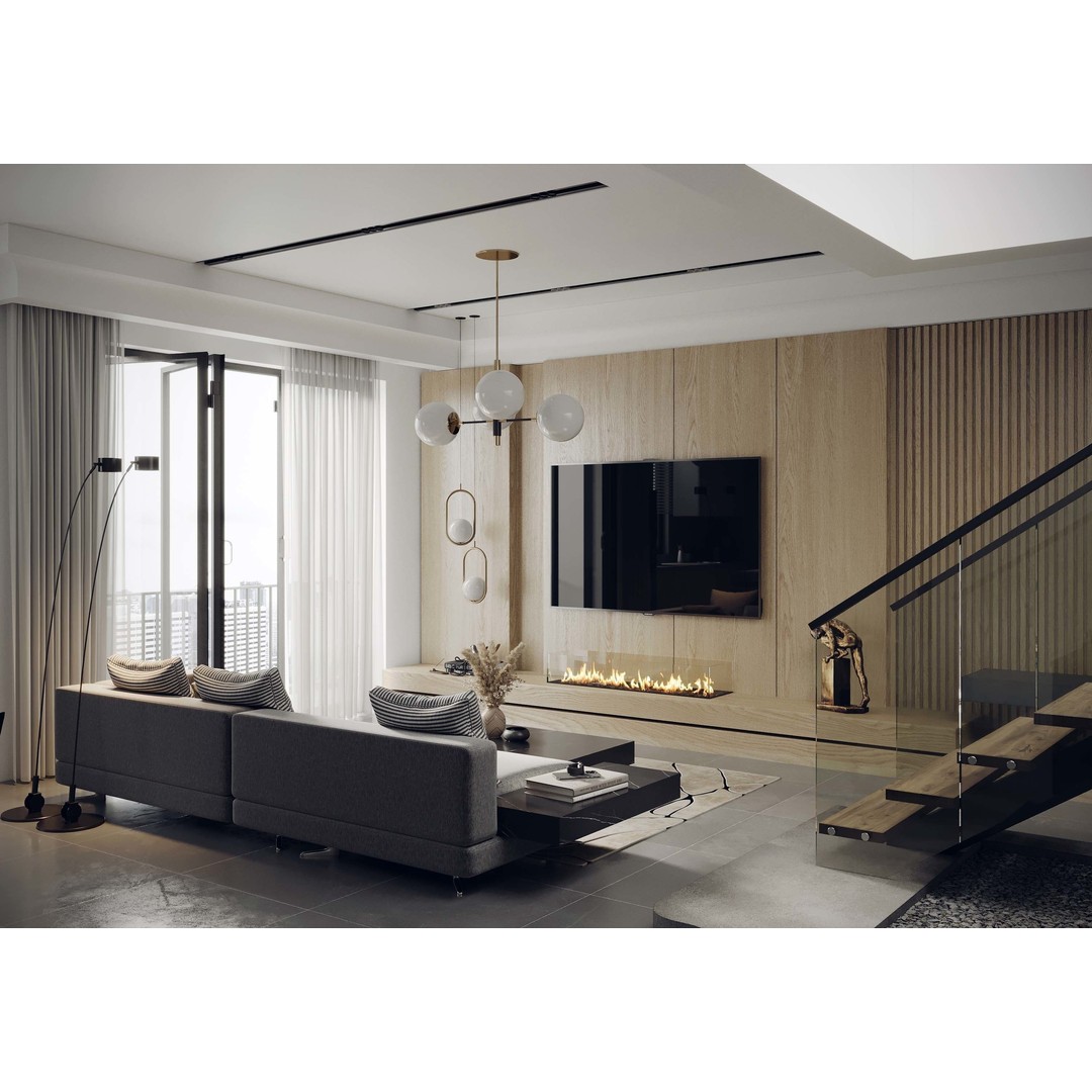 Contemporary Living Room 3D Model – PBR Textures, FBX, OBJ - View 6