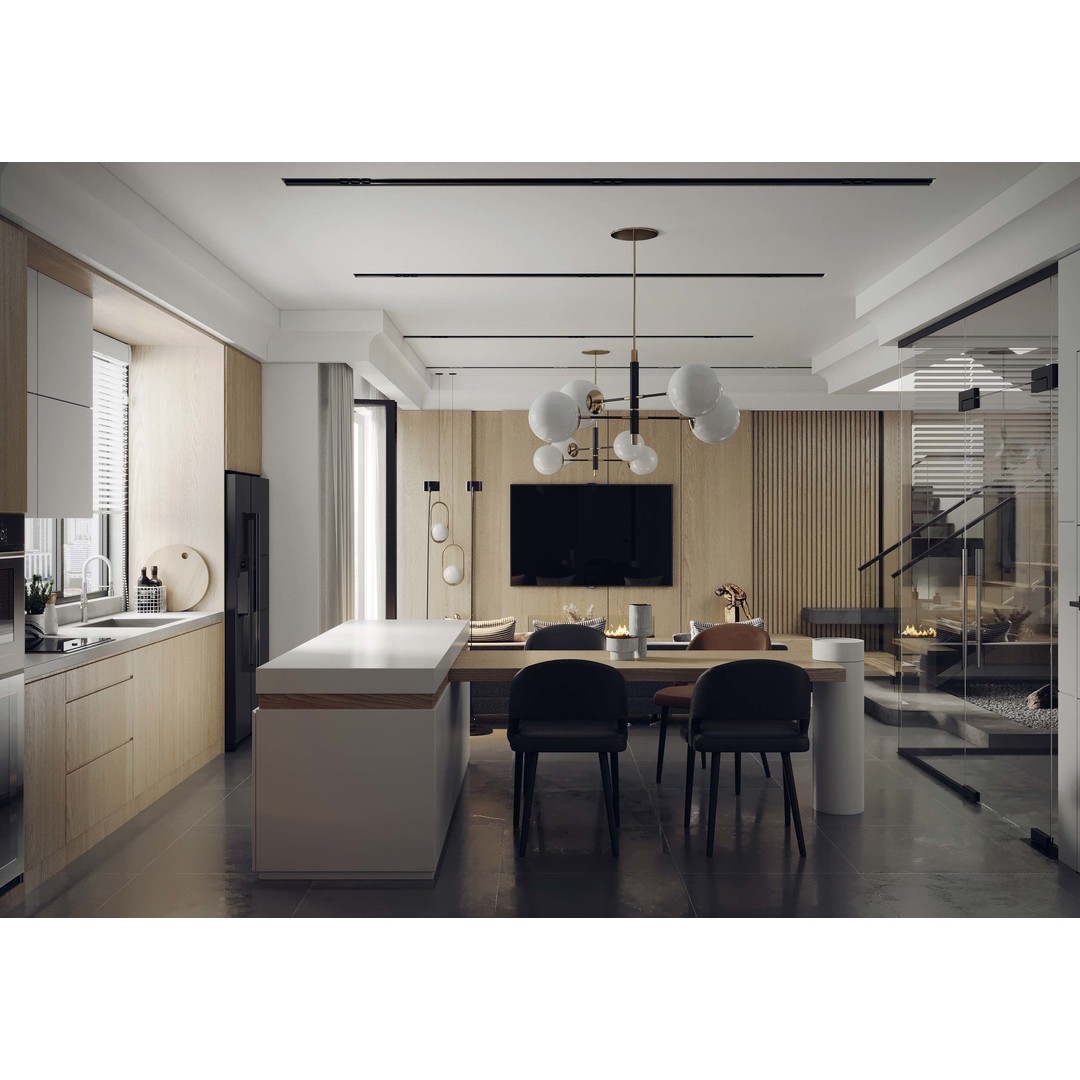 Contemporary Living Room 3D Model – PBR Textures, FBX, OBJ - View 7
