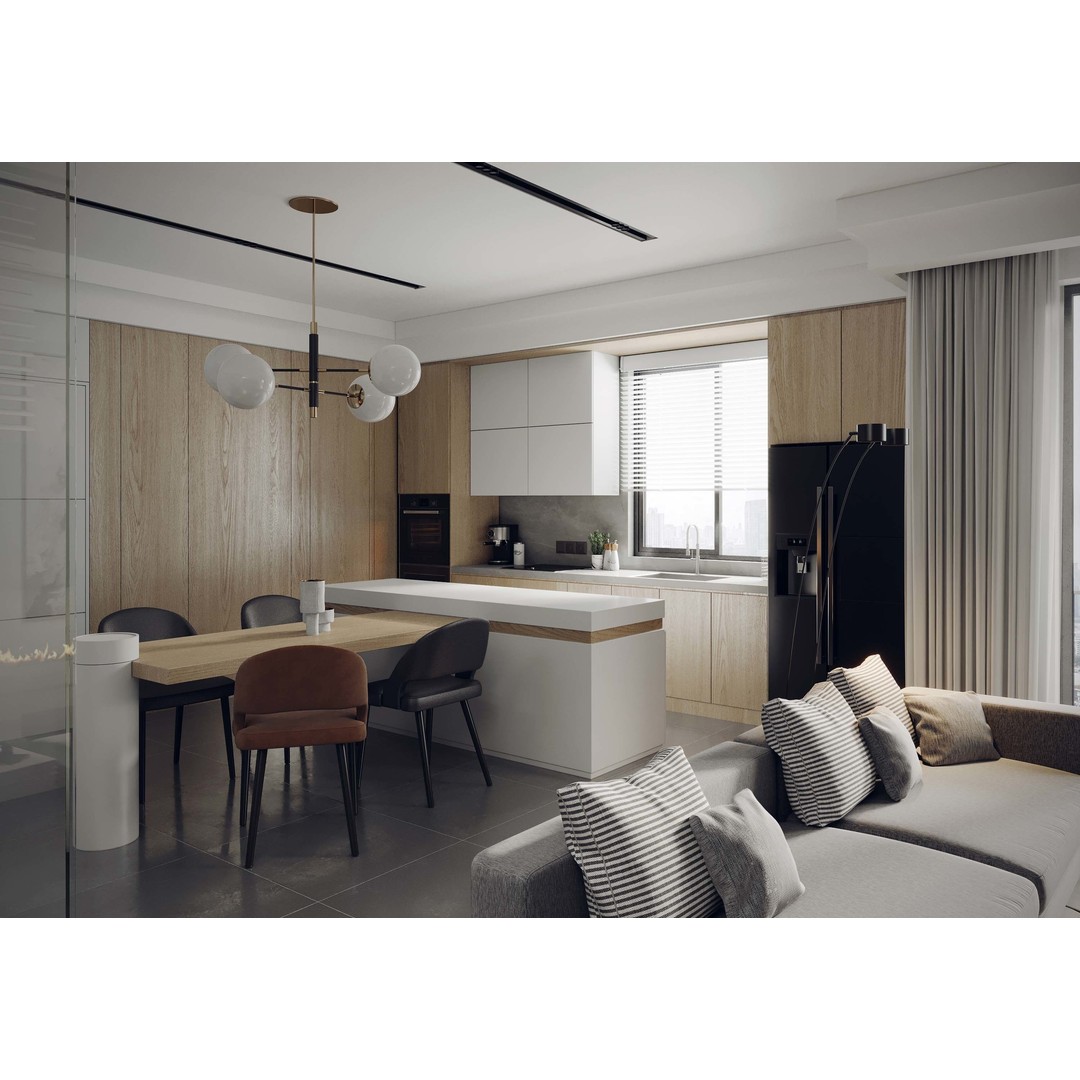 Contemporary Living Room 3D Model – PBR Textures, FBX, OBJ - View 8