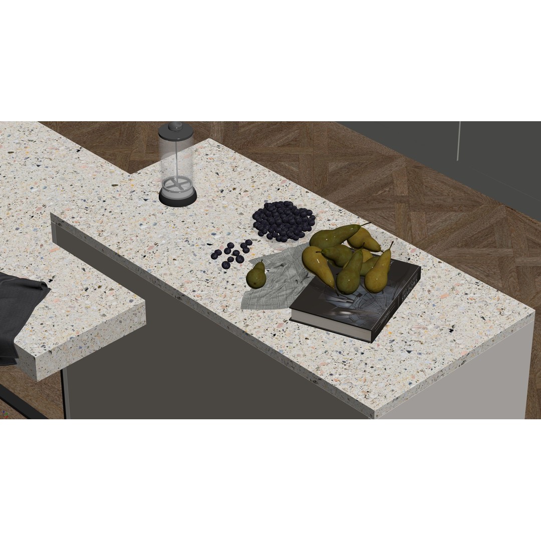 Modern Kitchen 3D Model – Minimalist Interior Design, Corona Render - View 24
