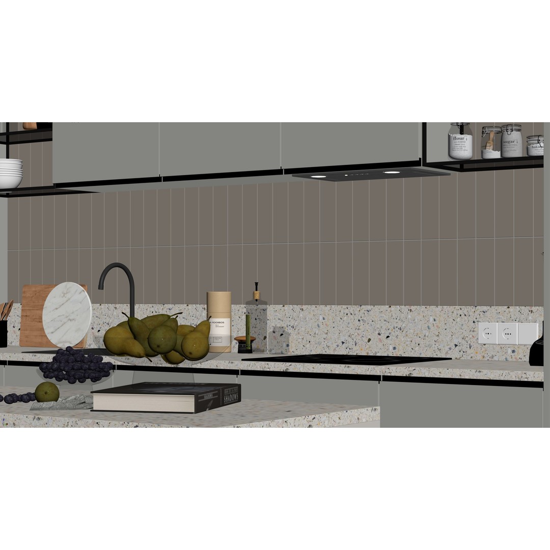 Modern Kitchen 3D Model – Minimalist Interior Design, Corona Render - View 25