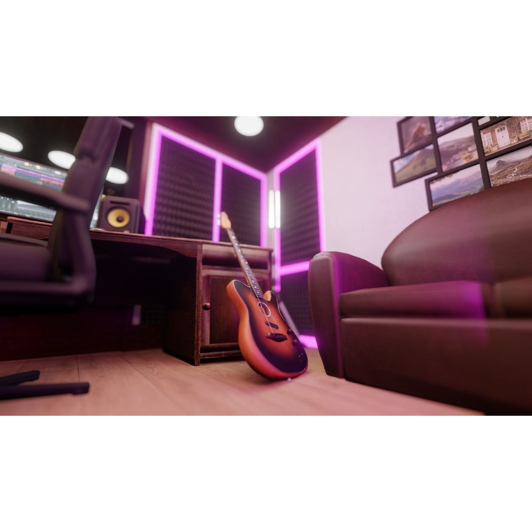 Recording Studio 3D Model – Low Poly Interior Booth with Textures - View 5