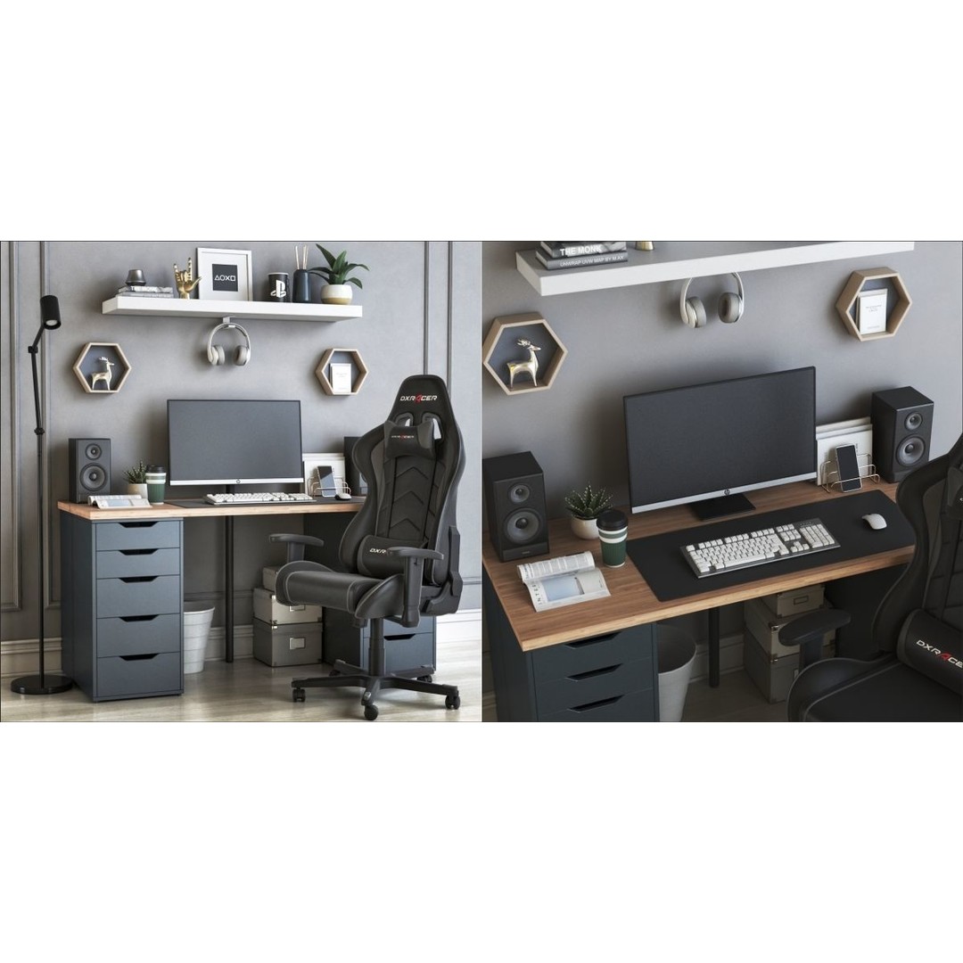 Office Workplace 3D Model – PBR Interior Scene, Blender, FBX - View 3