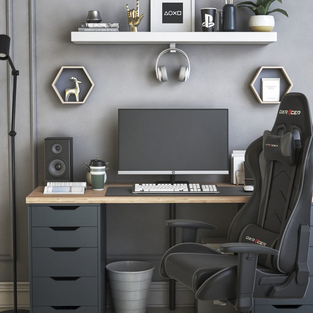 Office Workplace 3D Model – PBR Interior Scene, Blender, FBX - View 4