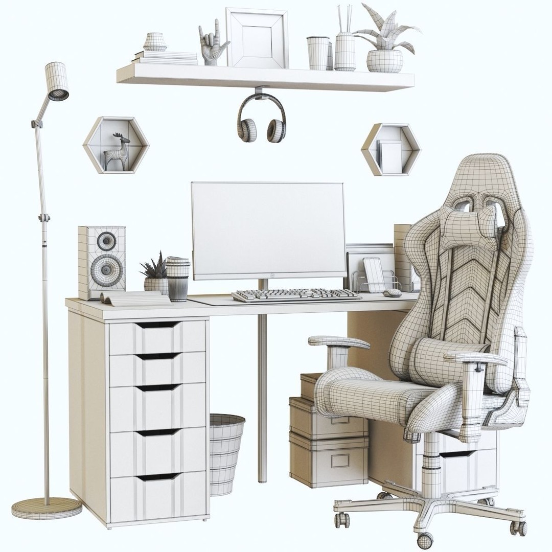 Office Workplace 3D Model – PBR Interior Scene, Blender, FBX - View 5