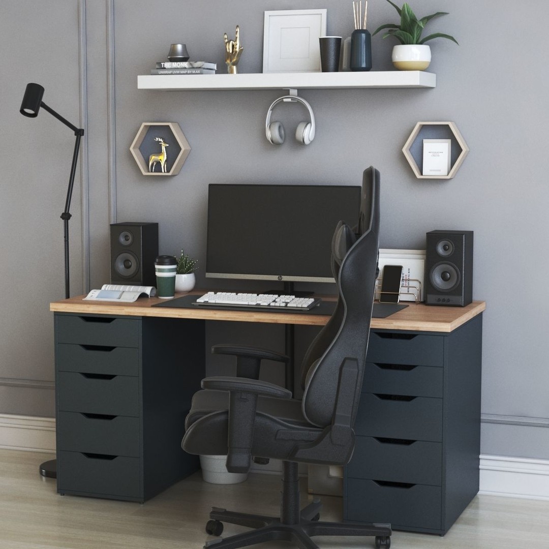 Office Workplace 3D Model – PBR Interior Scene, Blender, FBX - View 6