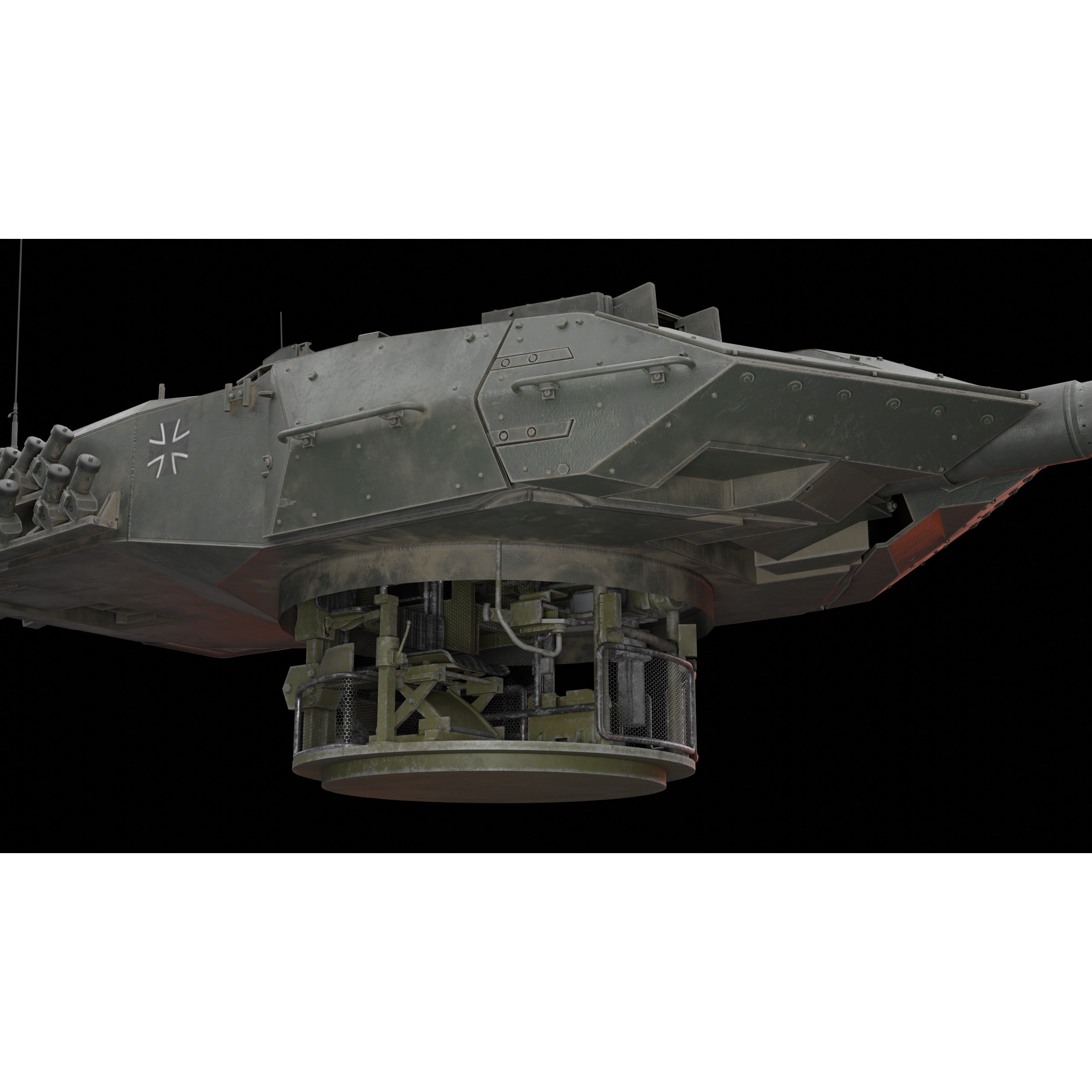 Leopard 2A6 Tank with Interior - Game-Ready 3D Model - View 10