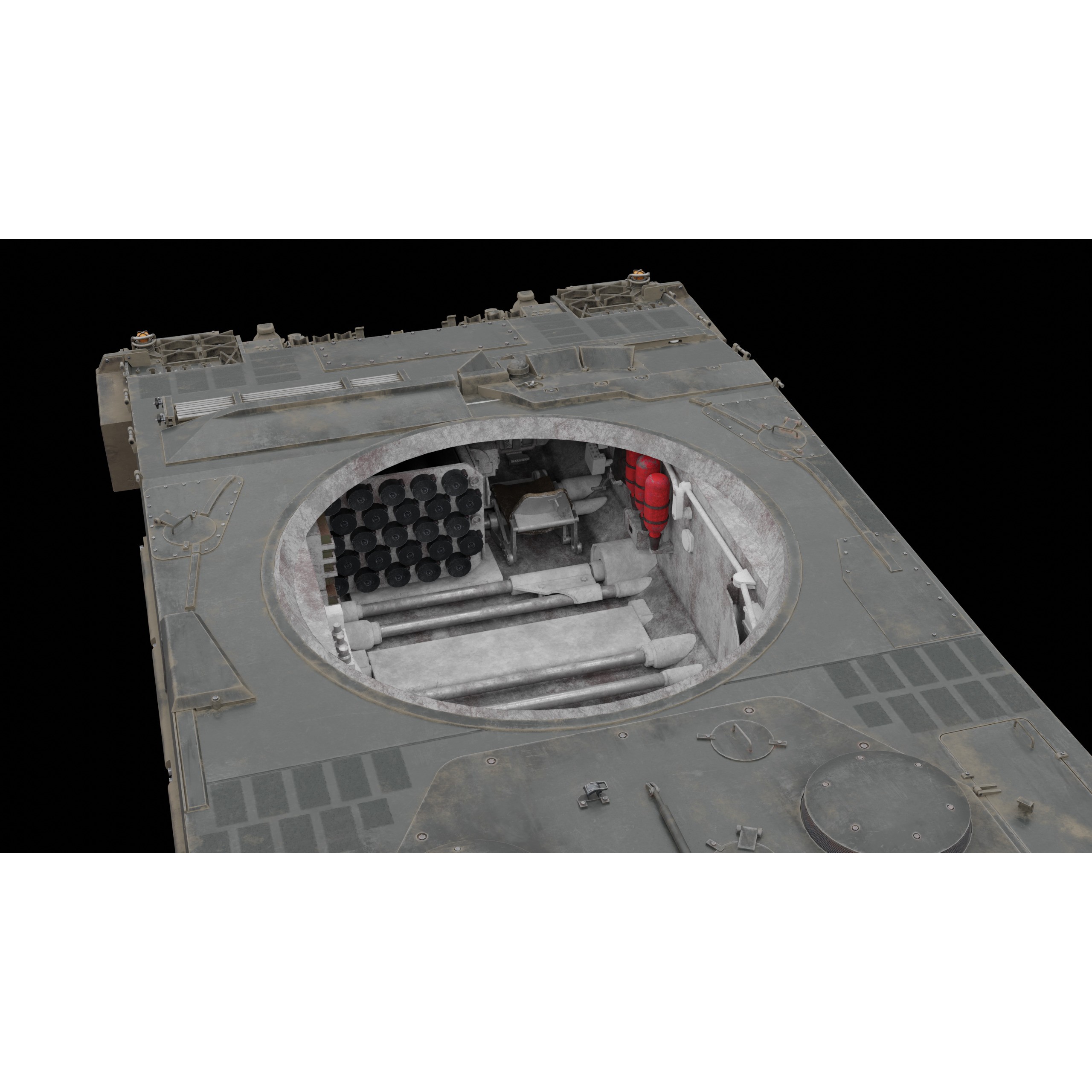 Leopard 2A6 Tank with Interior - Game-Ready 3D Model - View 11