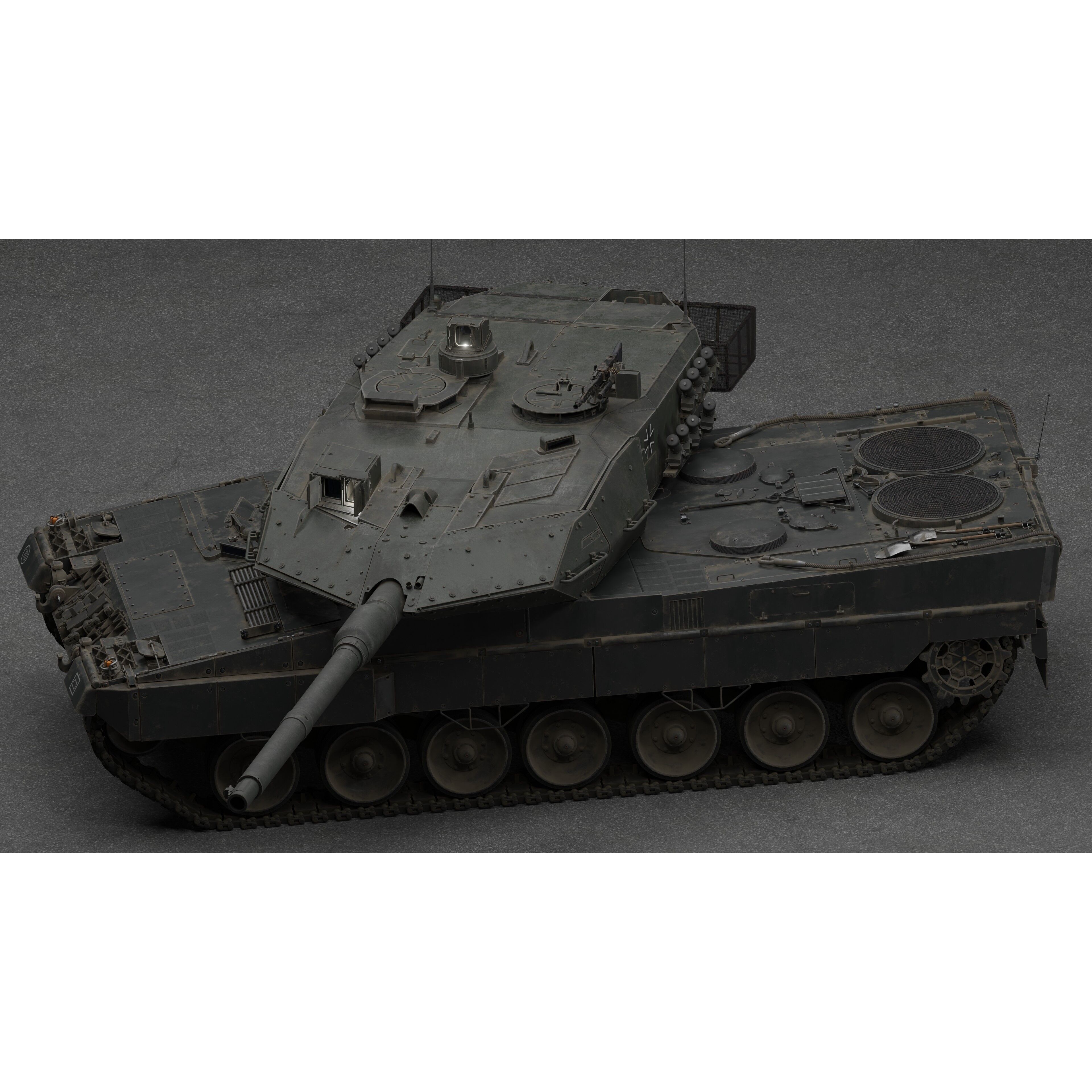 Leopard 2A6 Tank with Interior - Game-Ready 3D Model - View 26