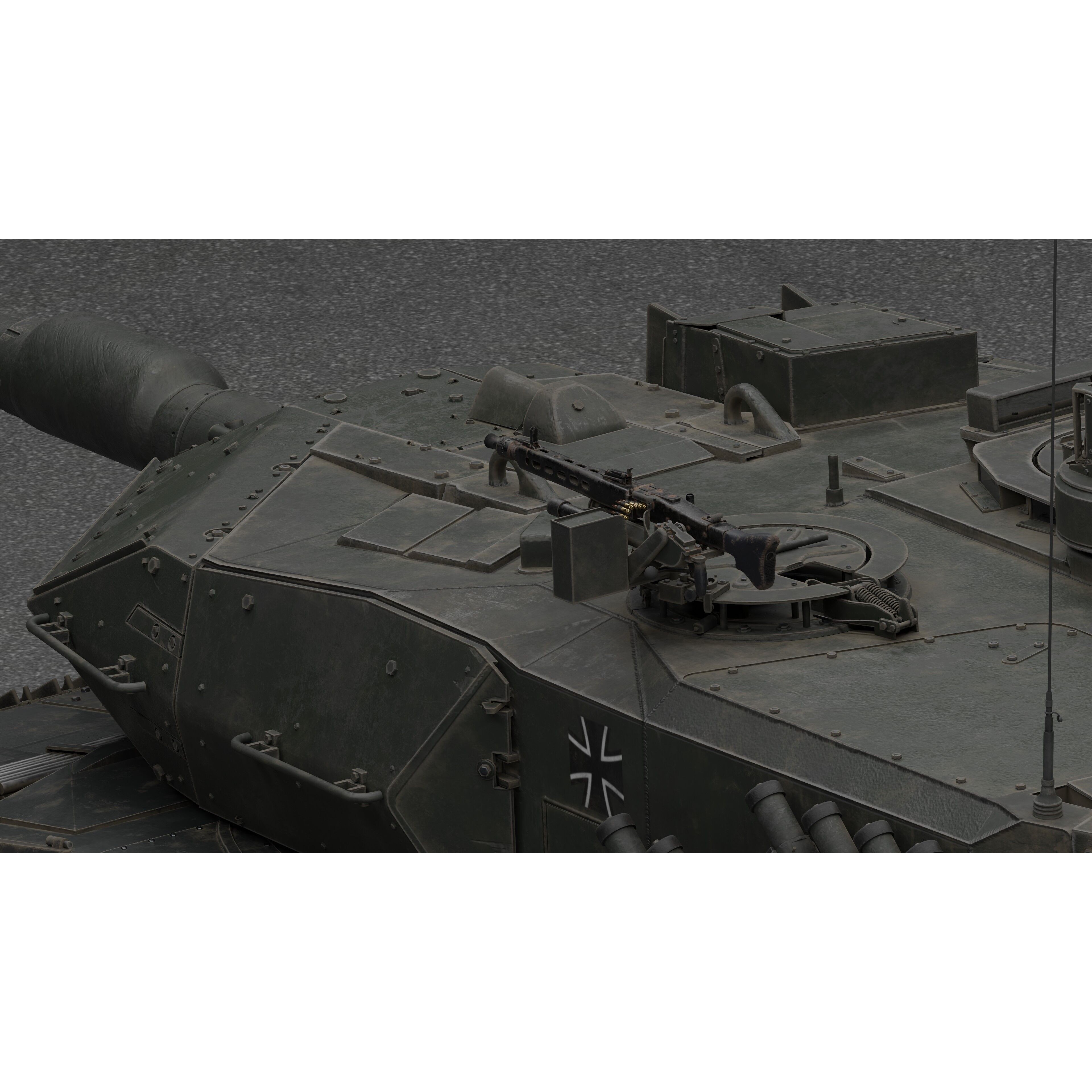 Leopard 2A6 Tank with Interior - Game-Ready 3D Model - View 29