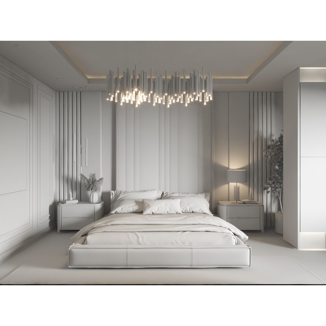 Master Bedroom Interior Scene 3D Model – Contemporary Design, PBR Textures - View 5