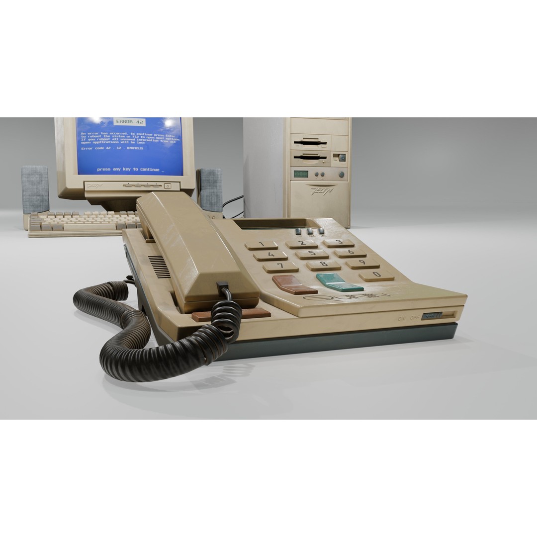 Old Computers 3D Model – Low Poly Retro Technology Asset, FBX, Blender - View 10