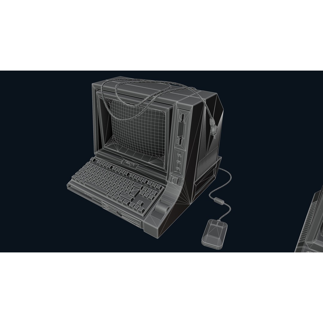 Old Computers 3D Model – Low Poly Retro Technology Asset, FBX, Blender - View 17