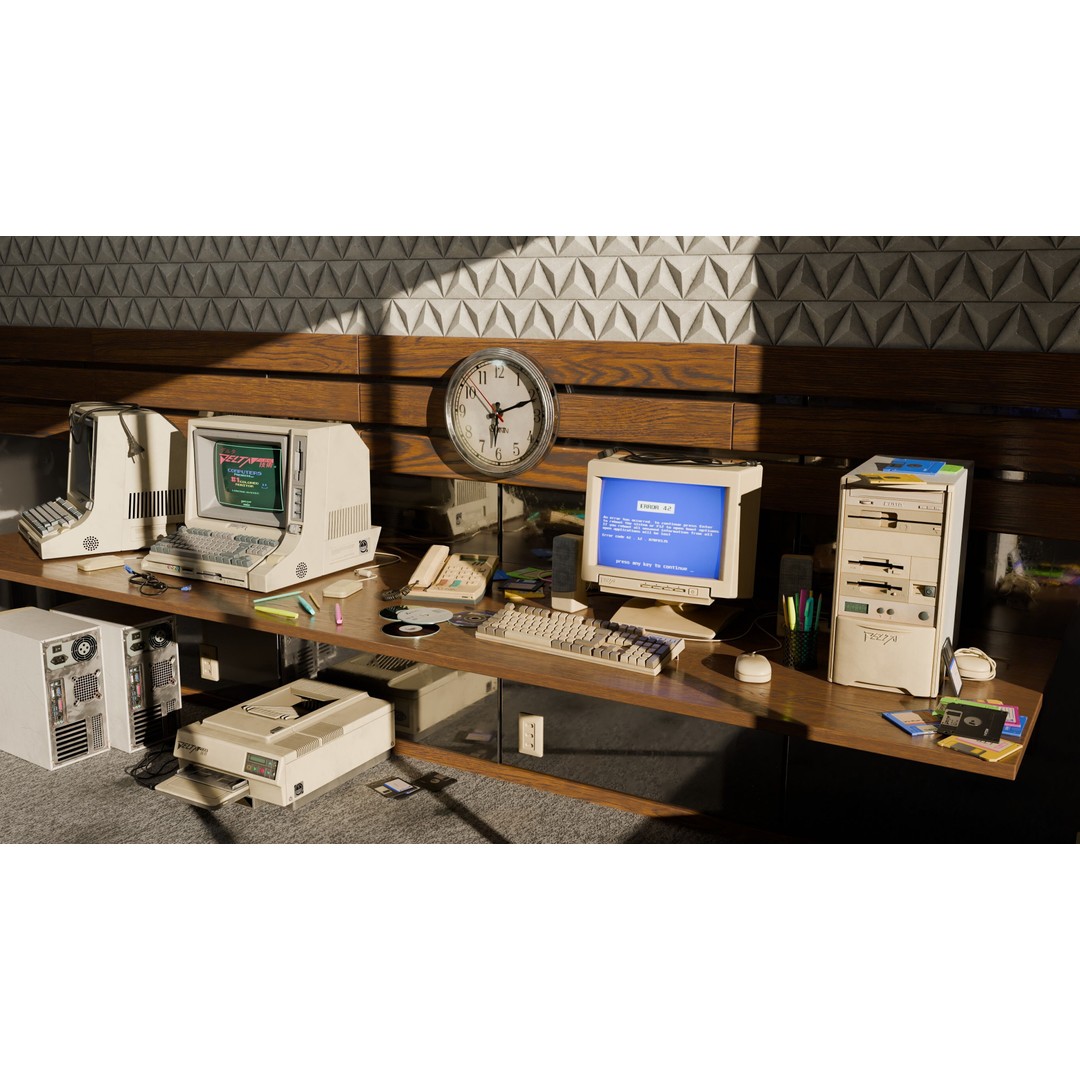 Old Computers 3D Model – Low Poly Retro Technology Asset, FBX, Blender - View 5