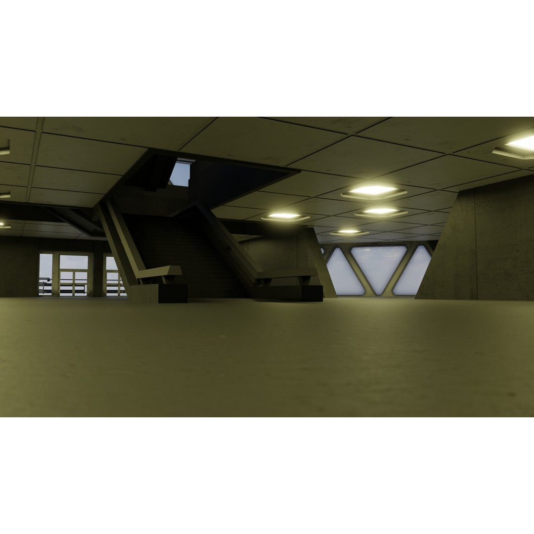 Laboratory 3D Model – Low Poly Futuristic Design, FBX, OBJ, Blender - View 11