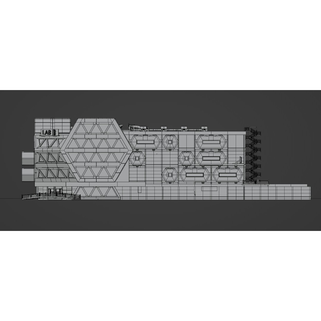 Laboratory 3D Model – Low Poly Futuristic Design, FBX, OBJ, Blender - View 16