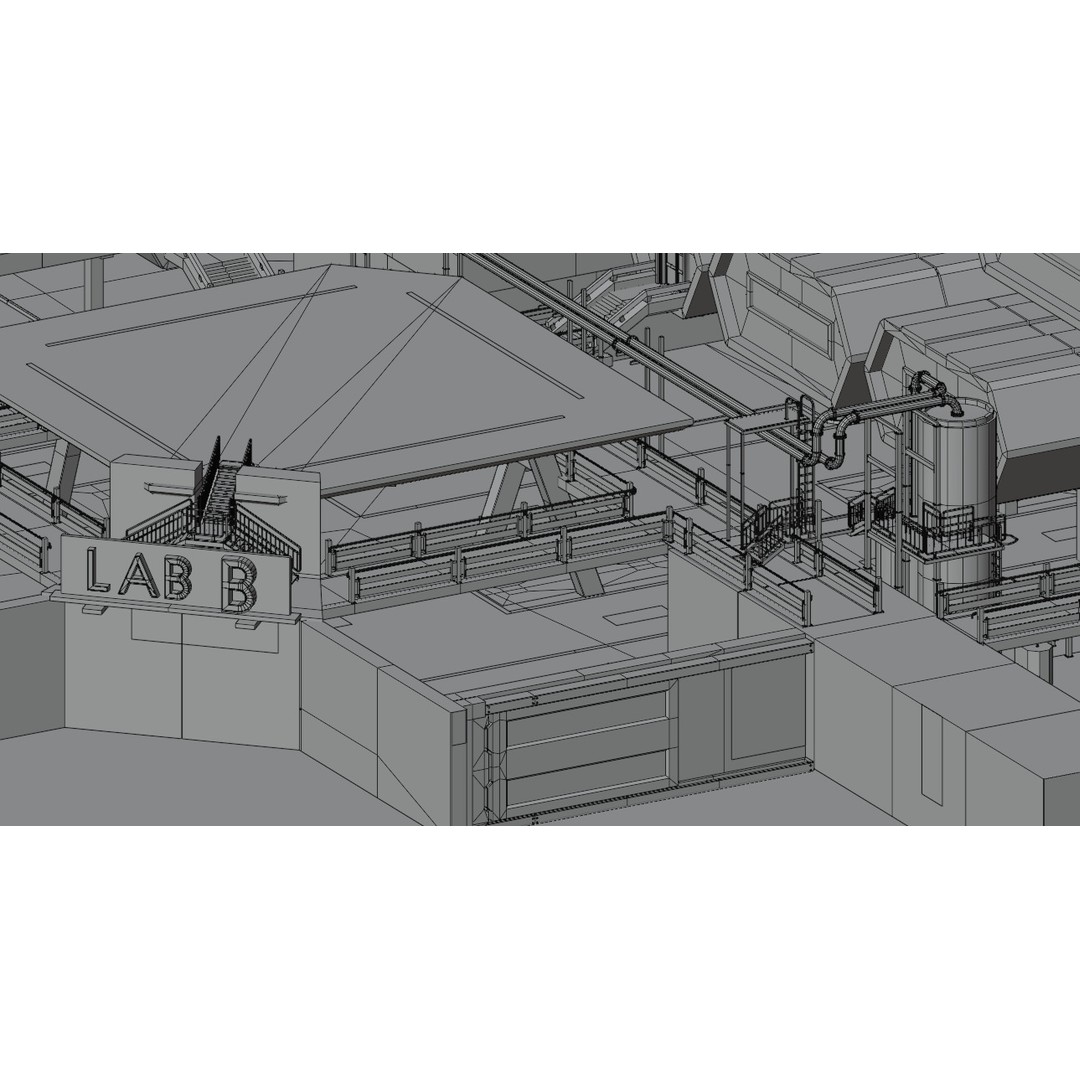 Laboratory 3D Model – Low Poly Futuristic Design, FBX, OBJ, Blender - View 19