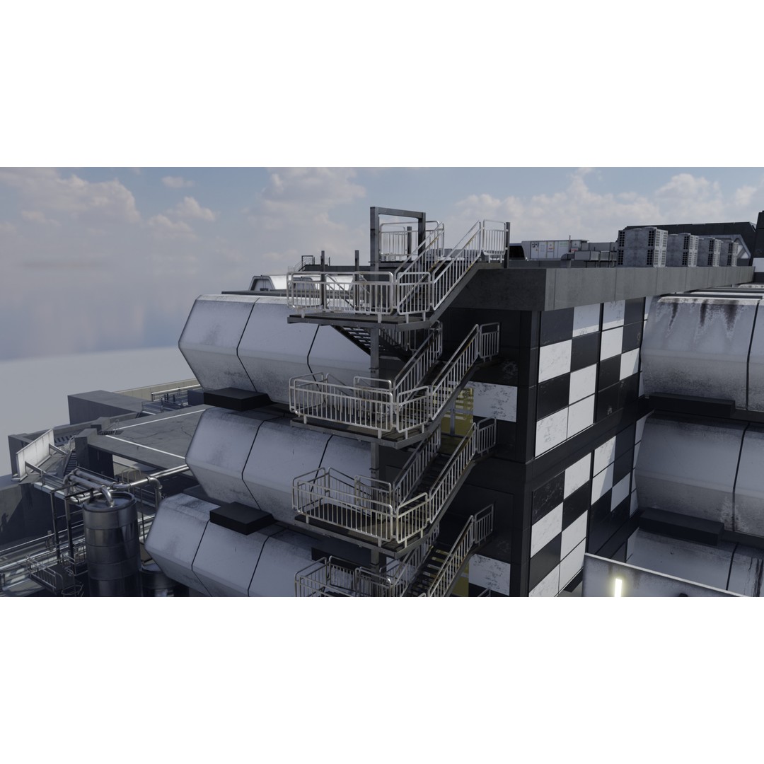 Laboratory 3D Model – Low Poly Futuristic Design, FBX, OBJ, Blender - View 5