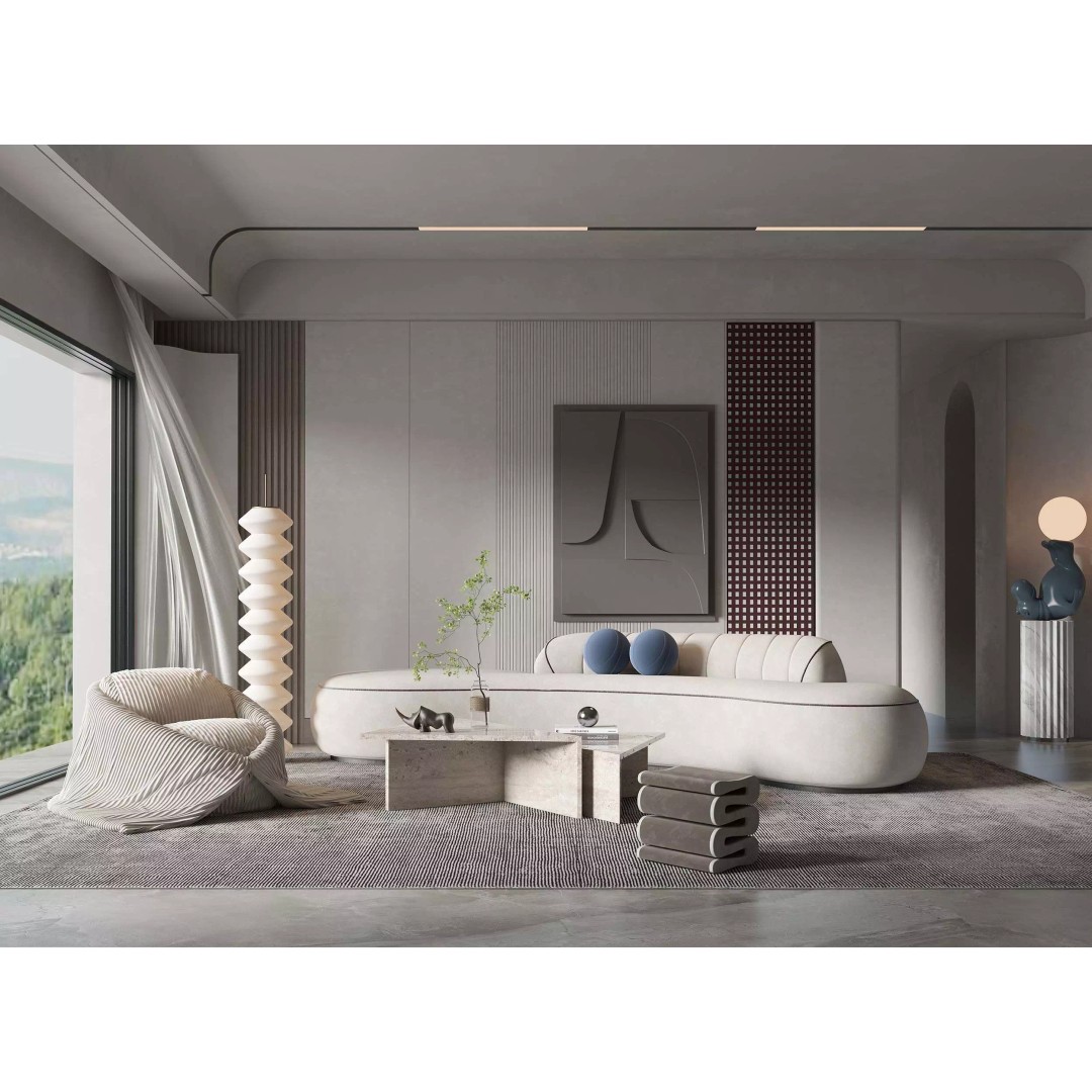 Living Room Interior 3D Model – Modern Design with Textures, OBJ, FBX - View 2