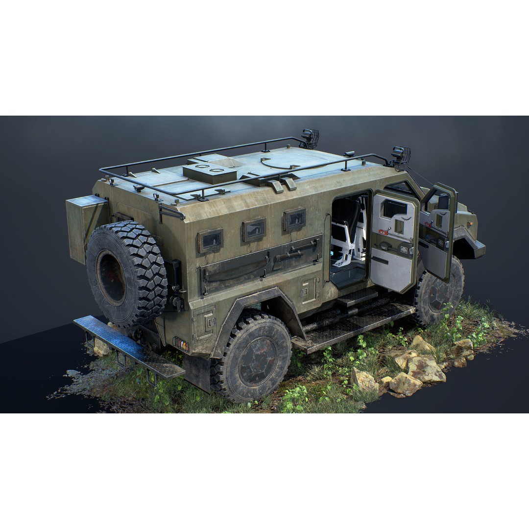 Varta MRAP 3D Model – Game Ready Low-Poly Military Vehicle, FBX - View 10