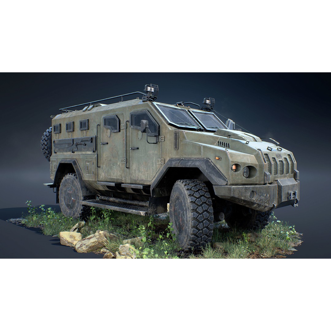 Varta MRAP 3D Model – Game Ready Low-Poly Military Vehicle, FBX - View 11