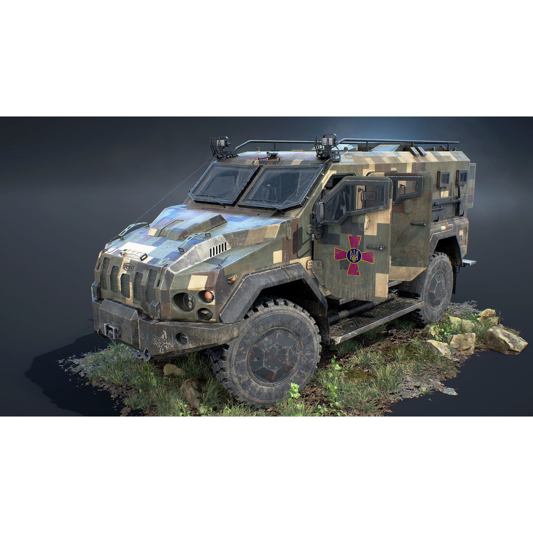 Varta MRAP 3D Model – Game Ready Low-Poly Military Vehicle, FBX - View 12