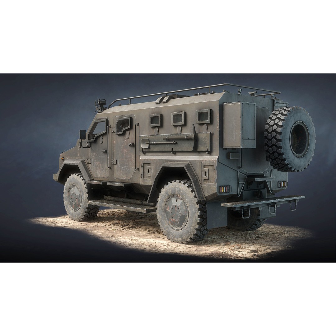 Varta MRAP 3D Model – Game Ready Low-Poly Military Vehicle, FBX - View 14