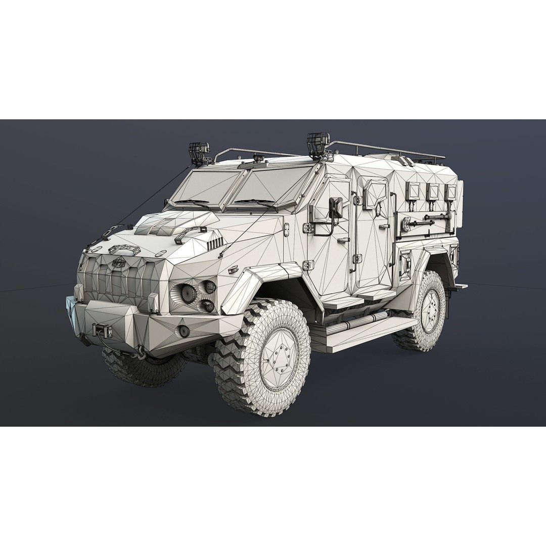Varta MRAP 3D Model – Game Ready Low-Poly Military Vehicle, FBX - View 22
