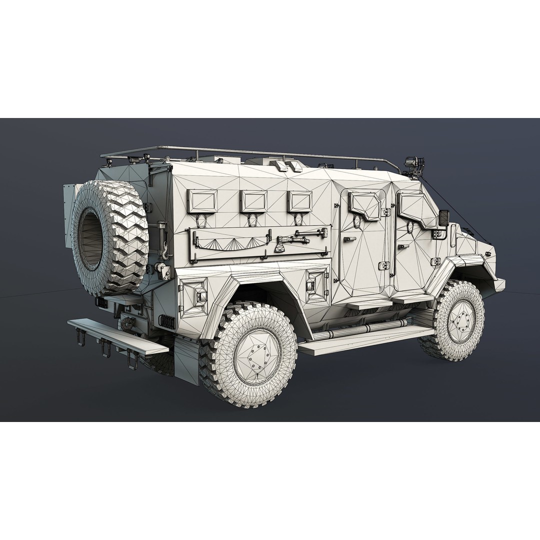 Varta MRAP 3D Model – Game Ready Low-Poly Military Vehicle, FBX - View 23