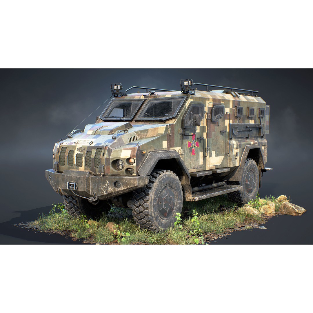 Varta MRAP 3D Model – Game Ready Low-Poly Military Vehicle, FBX - View 6