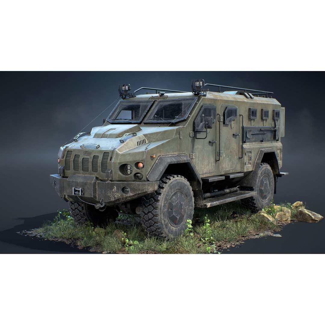 Varta MRAP 3D Model – Game Ready Low-Poly Military Vehicle, FBX - View 7