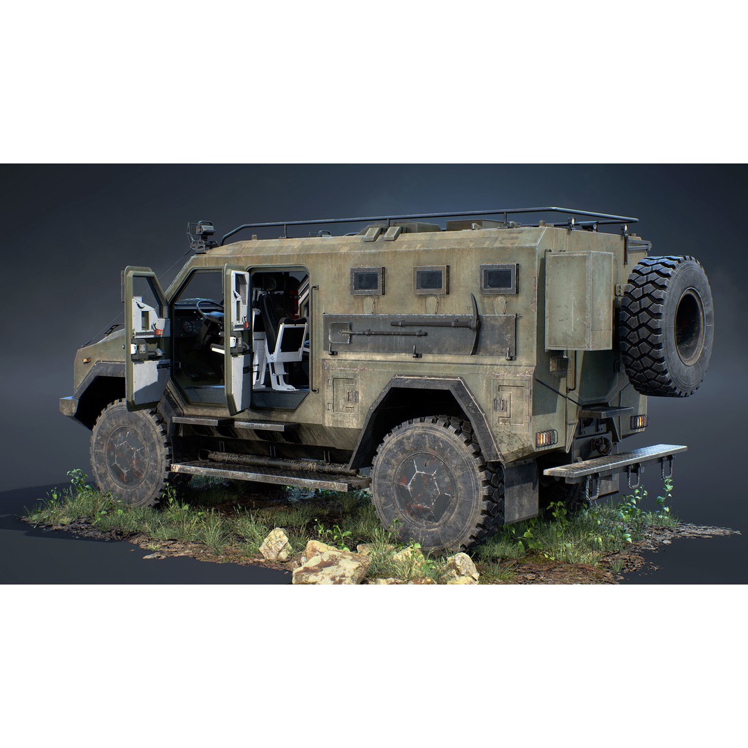 Varta MRAP 3D Model – Game Ready Low-Poly Military Vehicle, FBX - View 9