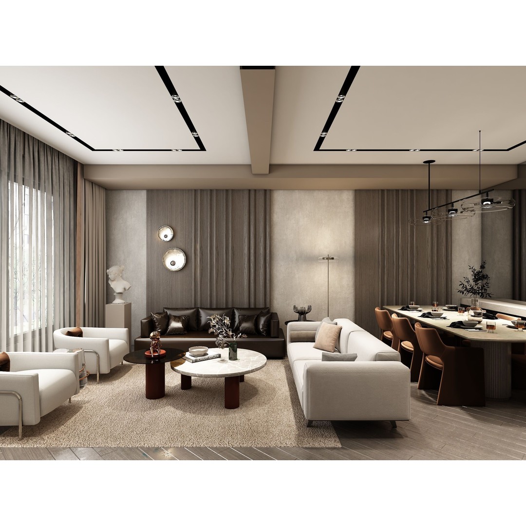 Luxury Apartment Interior 3D Model – Detailed V-Ray Scene for Archviz - View 3