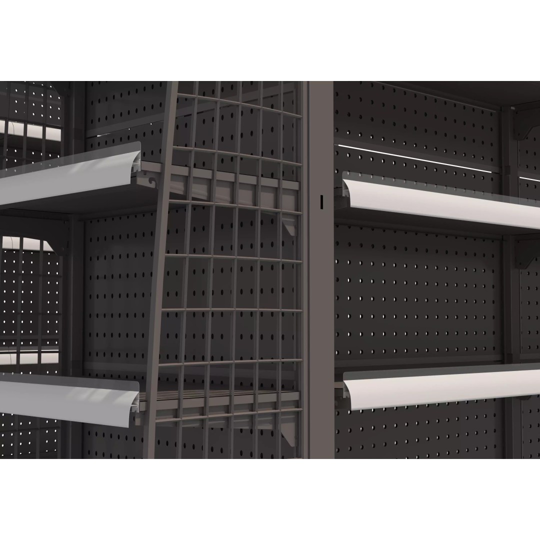 Grocery Store Shelf 3D Model – Low Poly Display Rack, FBX & OBJ - View 10