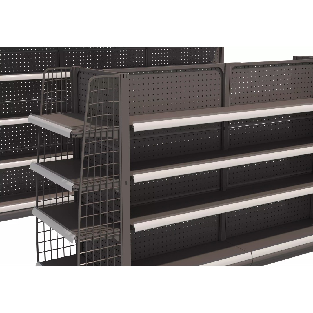 Grocery Store Shelf 3D Model – Low Poly Display Rack, FBX & OBJ - View 11